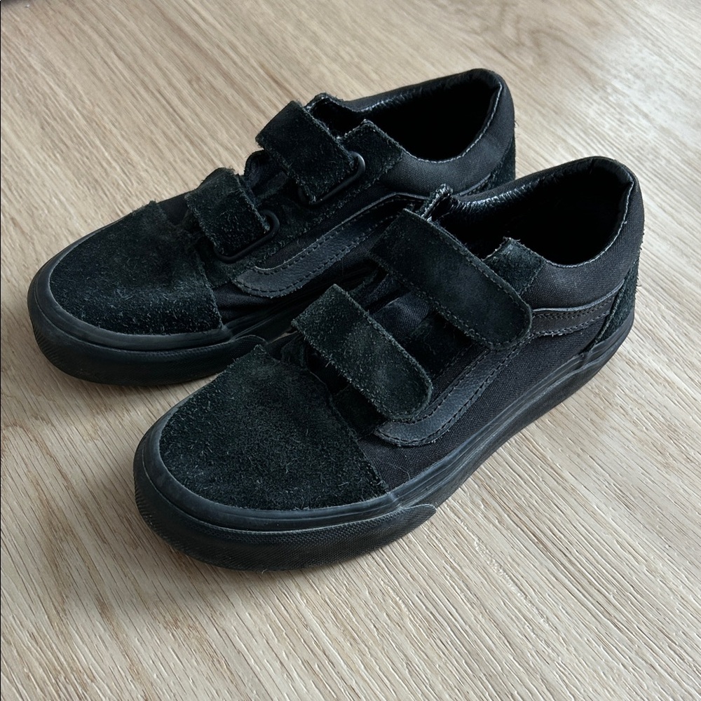 Vans Black Kids Sneakers with Velcro